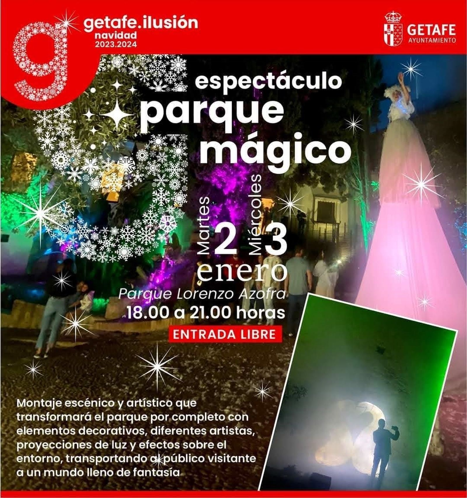Espectáculo de luces navideñas en Getafe