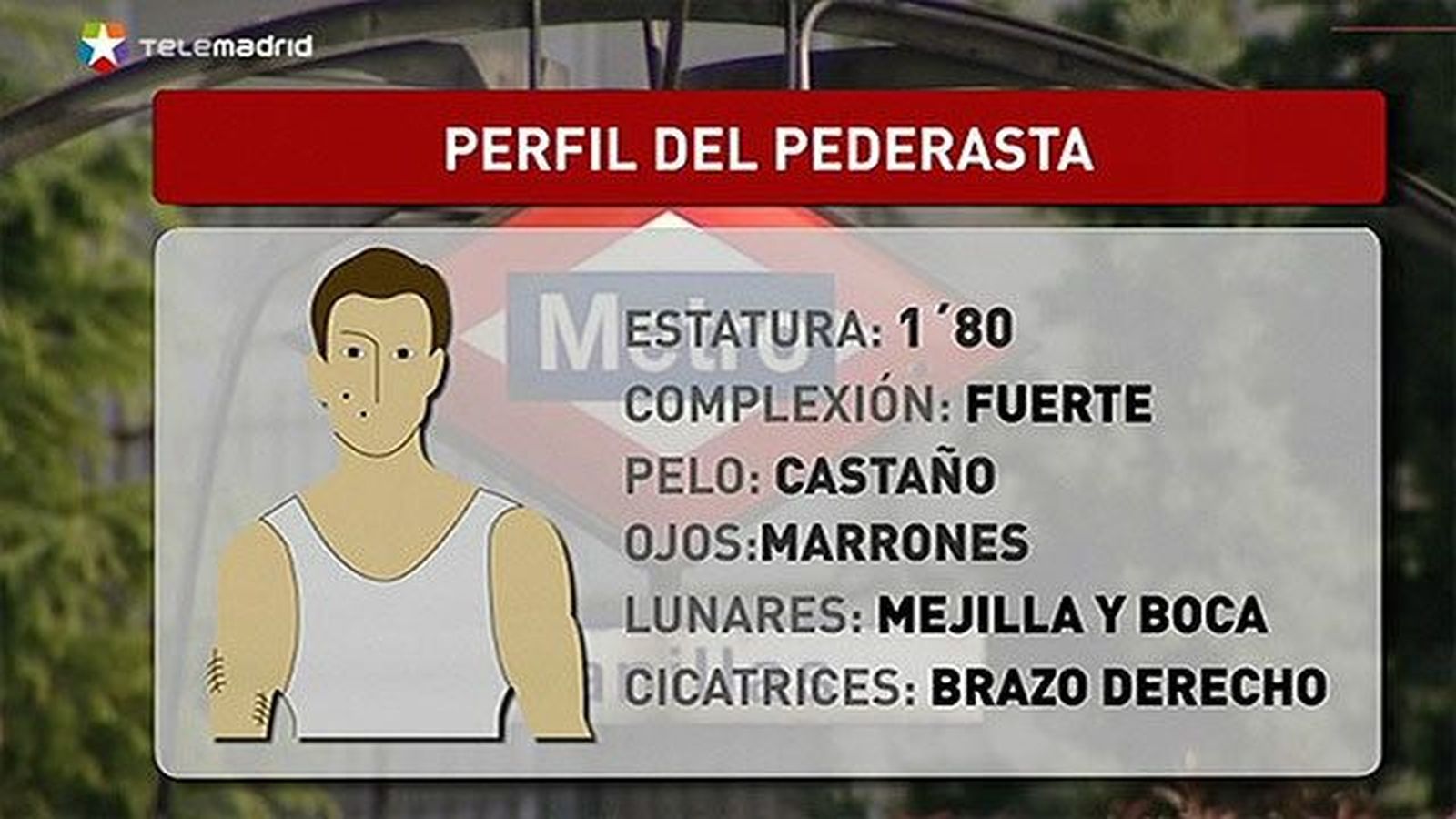 El pederasta, un varón español de 1,80, pelo castaño, ojos marrones y lunares
