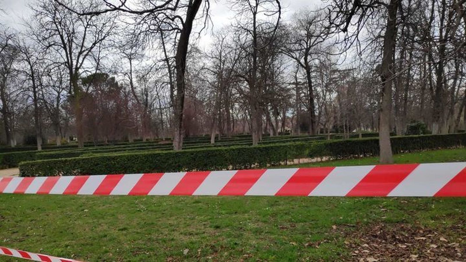 Zona balizada en El Retiro