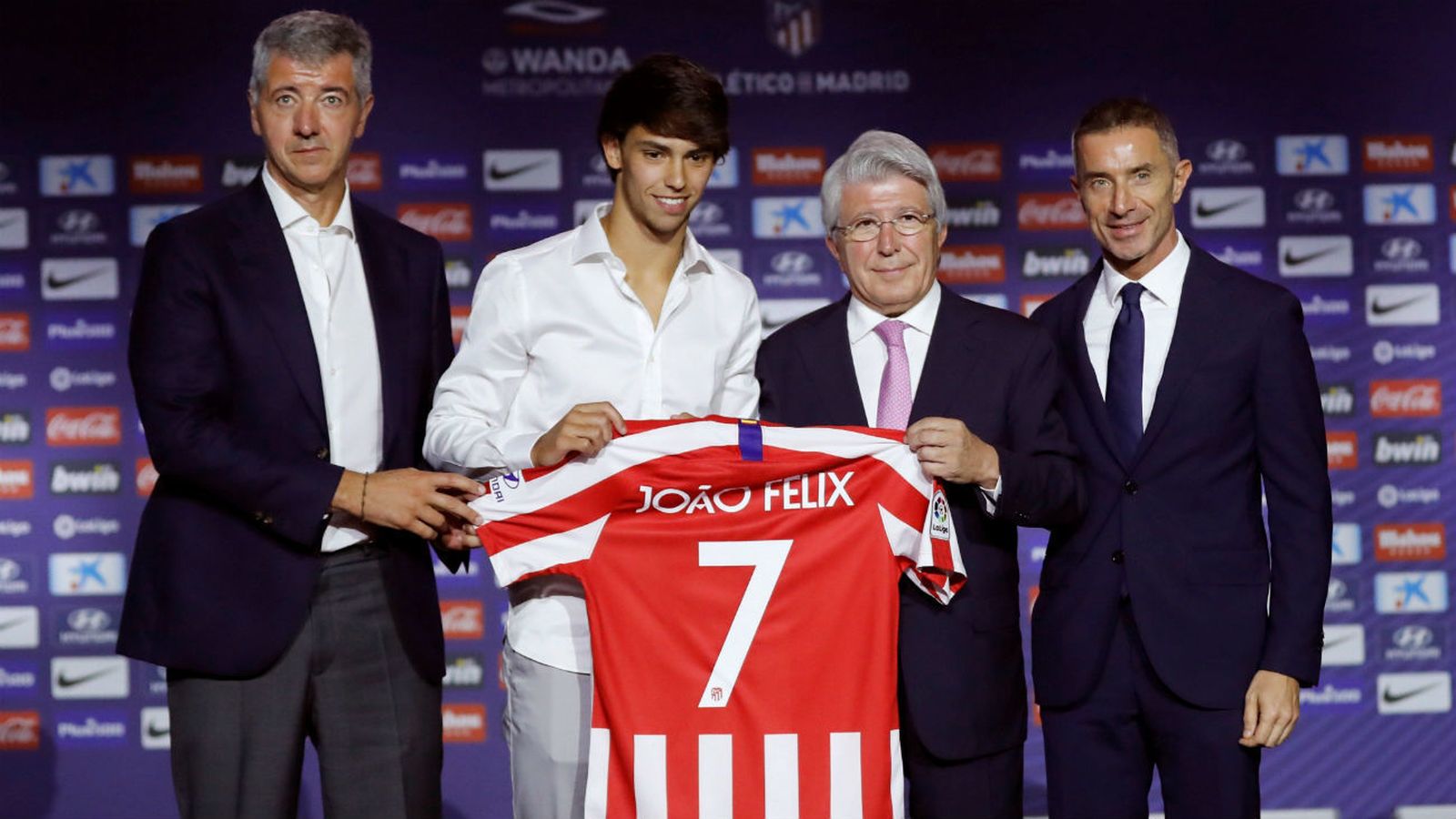 Miguel Ángel Gil Marín, Joao Félix , Enrique Cerezo y Jorge Mendes