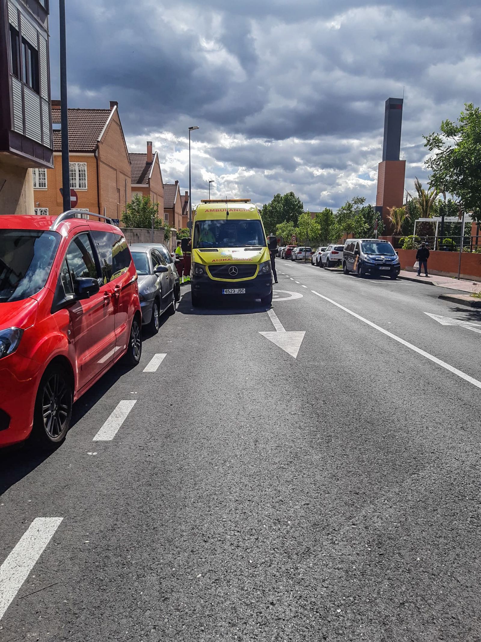 UVI Móvil en el lugar del accidente, en Alcalá de Henares