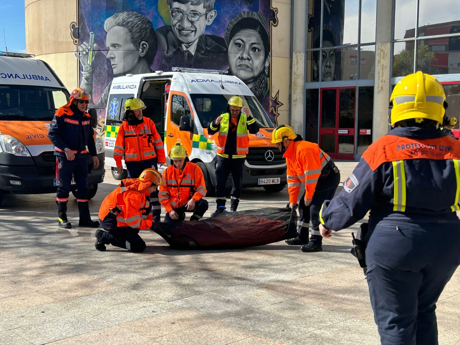 Simulacro de incendio en el Ayuntamiento de Móstoles