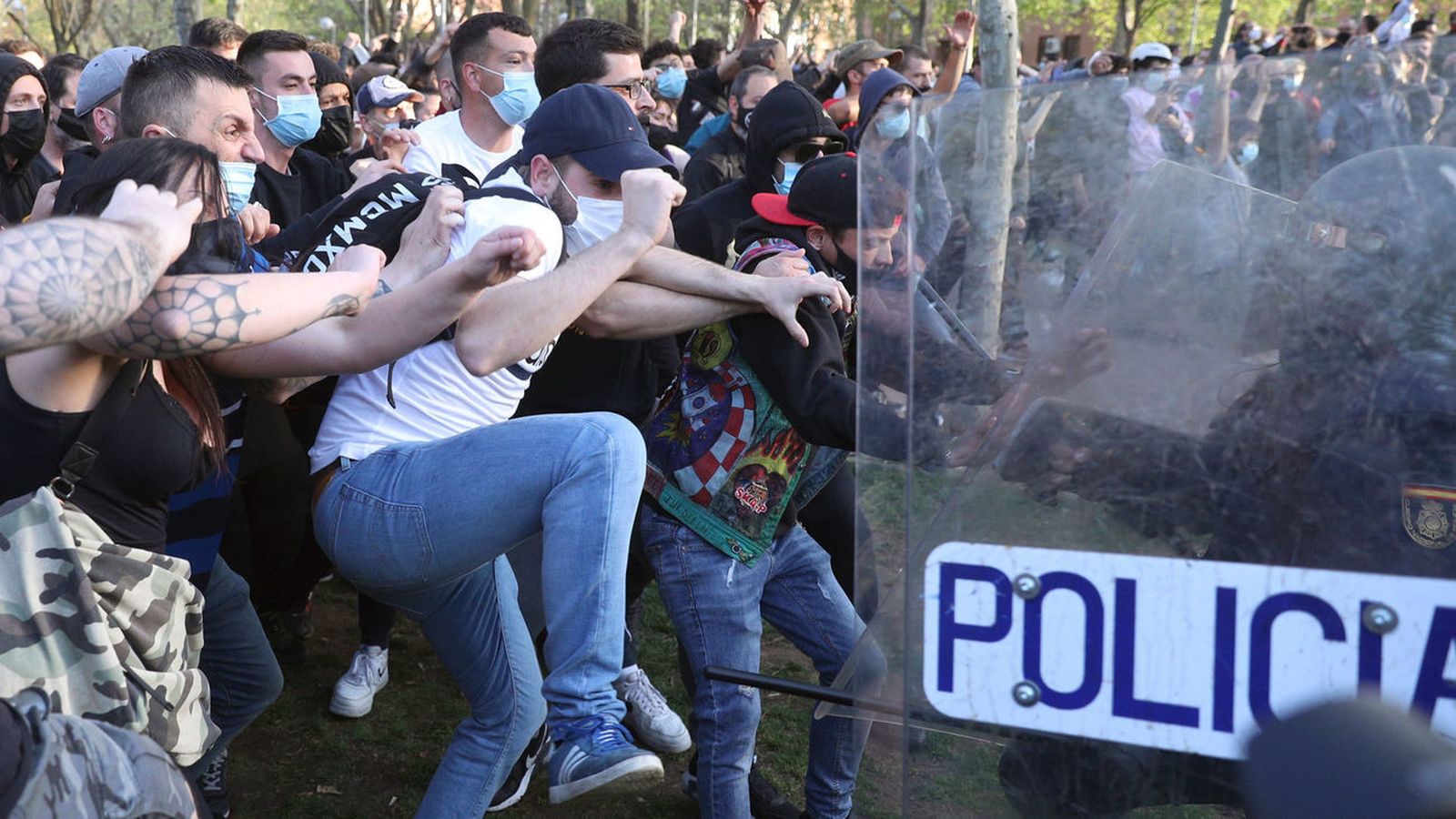 Disturbios que se produjeron en el mitin de Vox en Vallecas en 2021