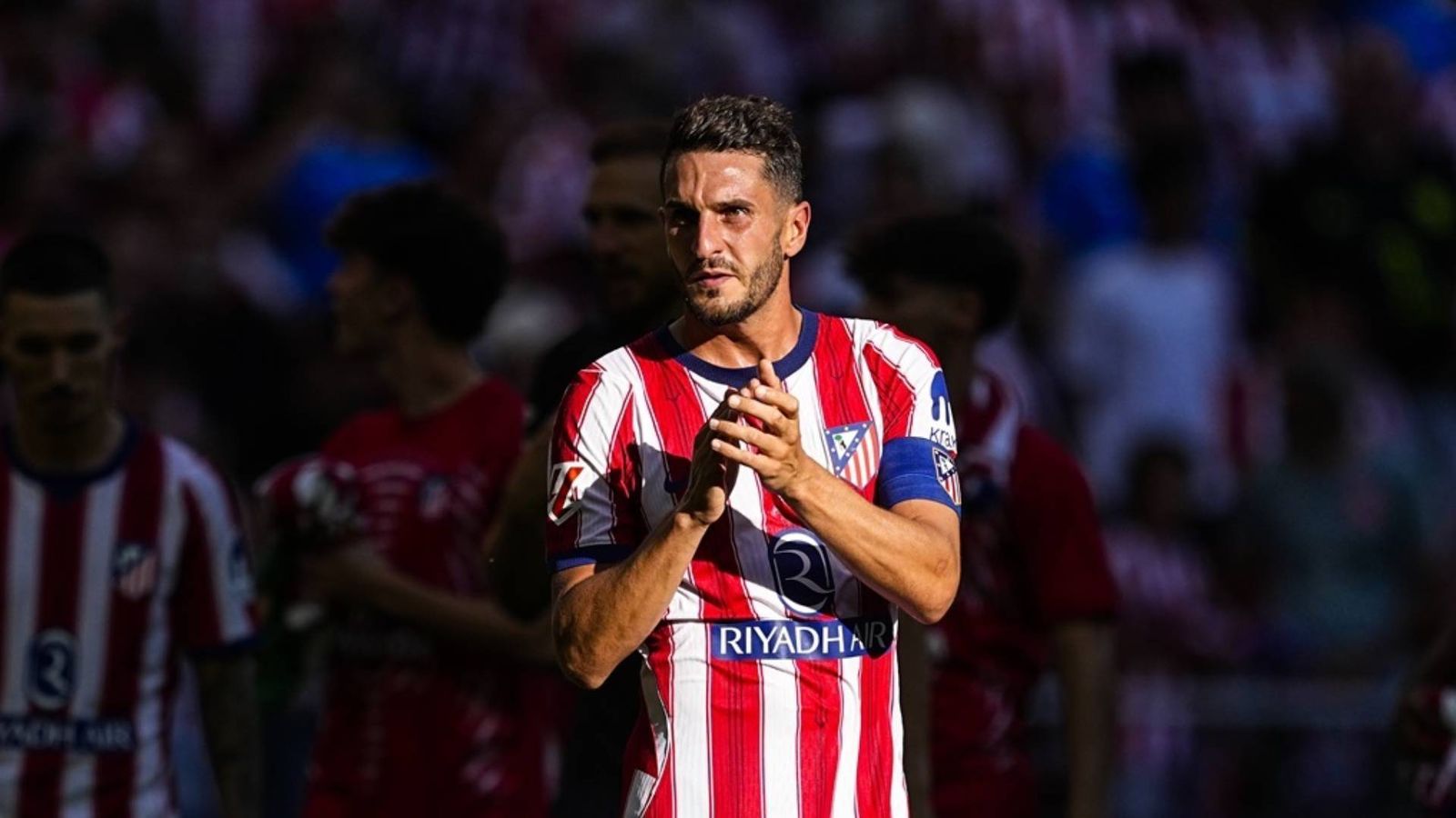 Koke Resurrección, jugador del Atlético de Madrid, durante el derbi en el Metropolitano frente al Real Madrid