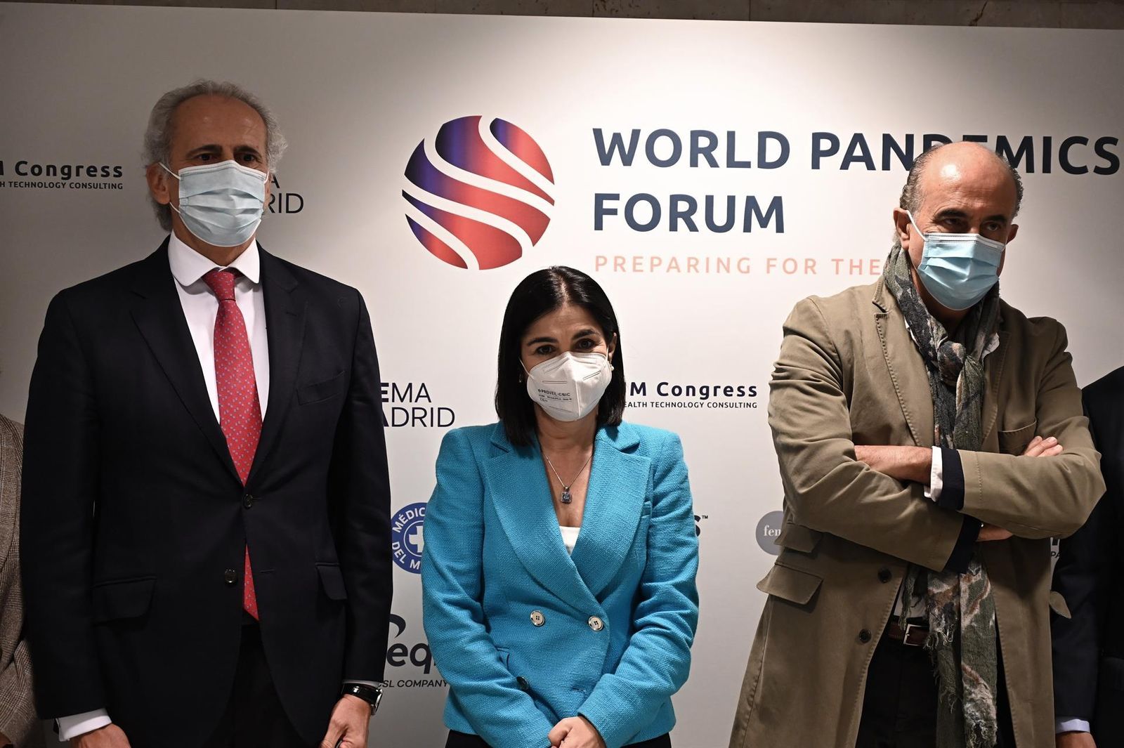 Enrique Ruíz Escudero, Carolina Darias y Antonio Zapatero en la inauguración del World Pandemics Forum