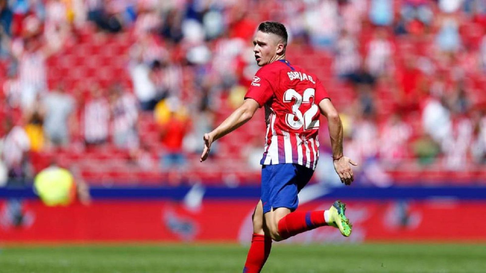 Borja Garcés en un partido con el Atleti