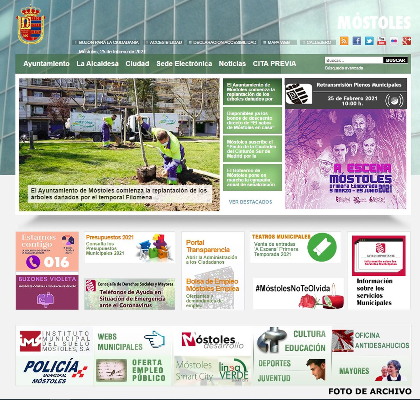 La web del Ayuntamiento de Móstoles, en una imagen de archivo