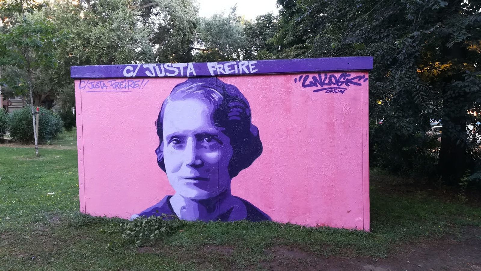El mural dedicado a Justa Freire en Latina