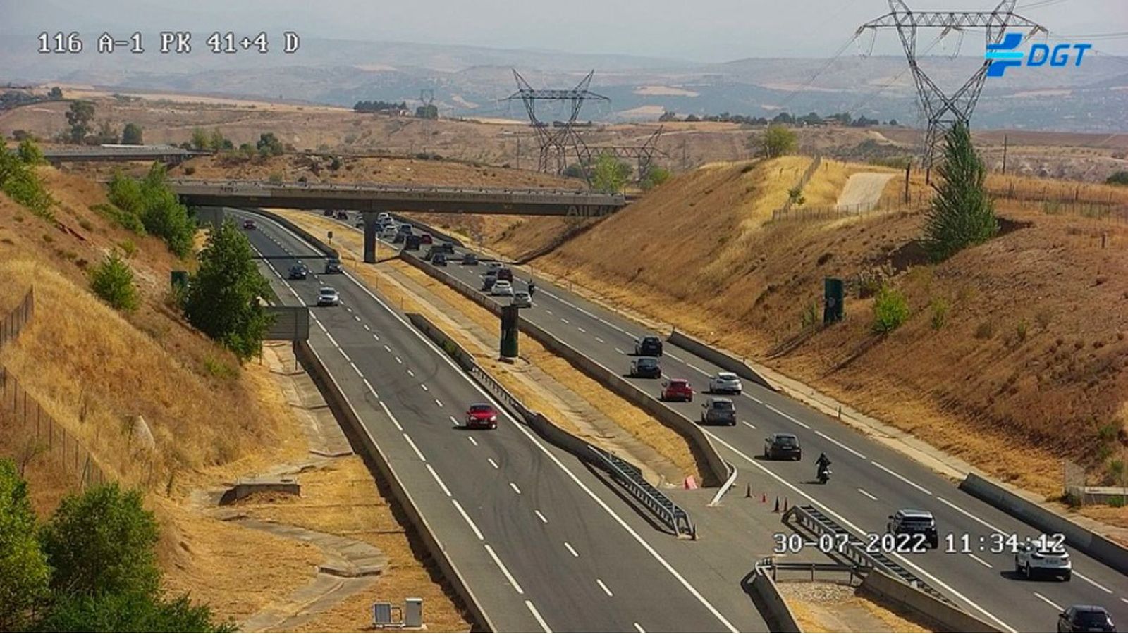 Nacional I en el kilometro 41 hacia Burgos
