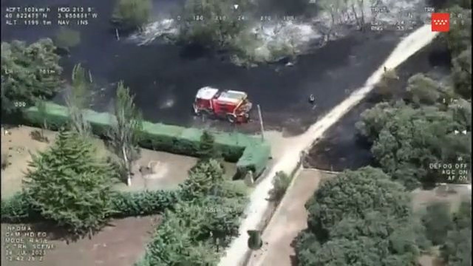 Incendio forestal en Cabanillas de la Sierra