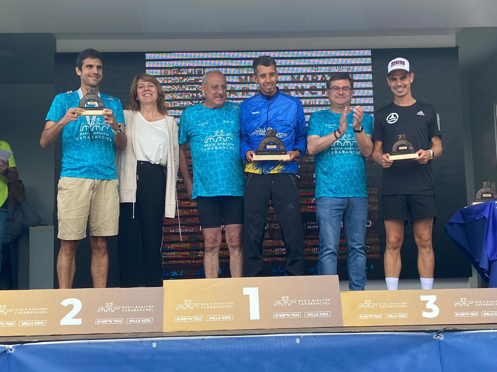Podio de la III Media Maratón de Carabanchel