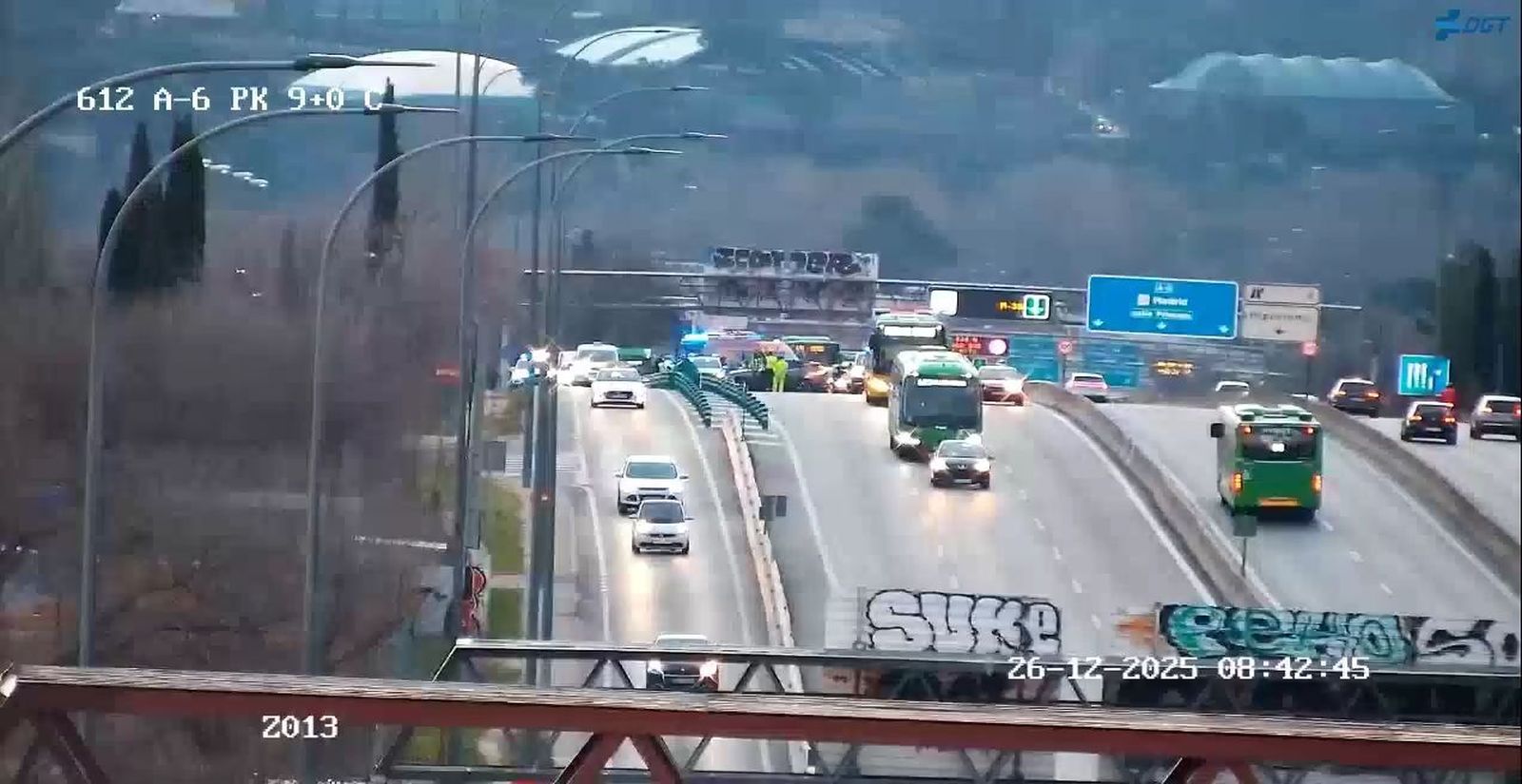 Accidente en la A-6.