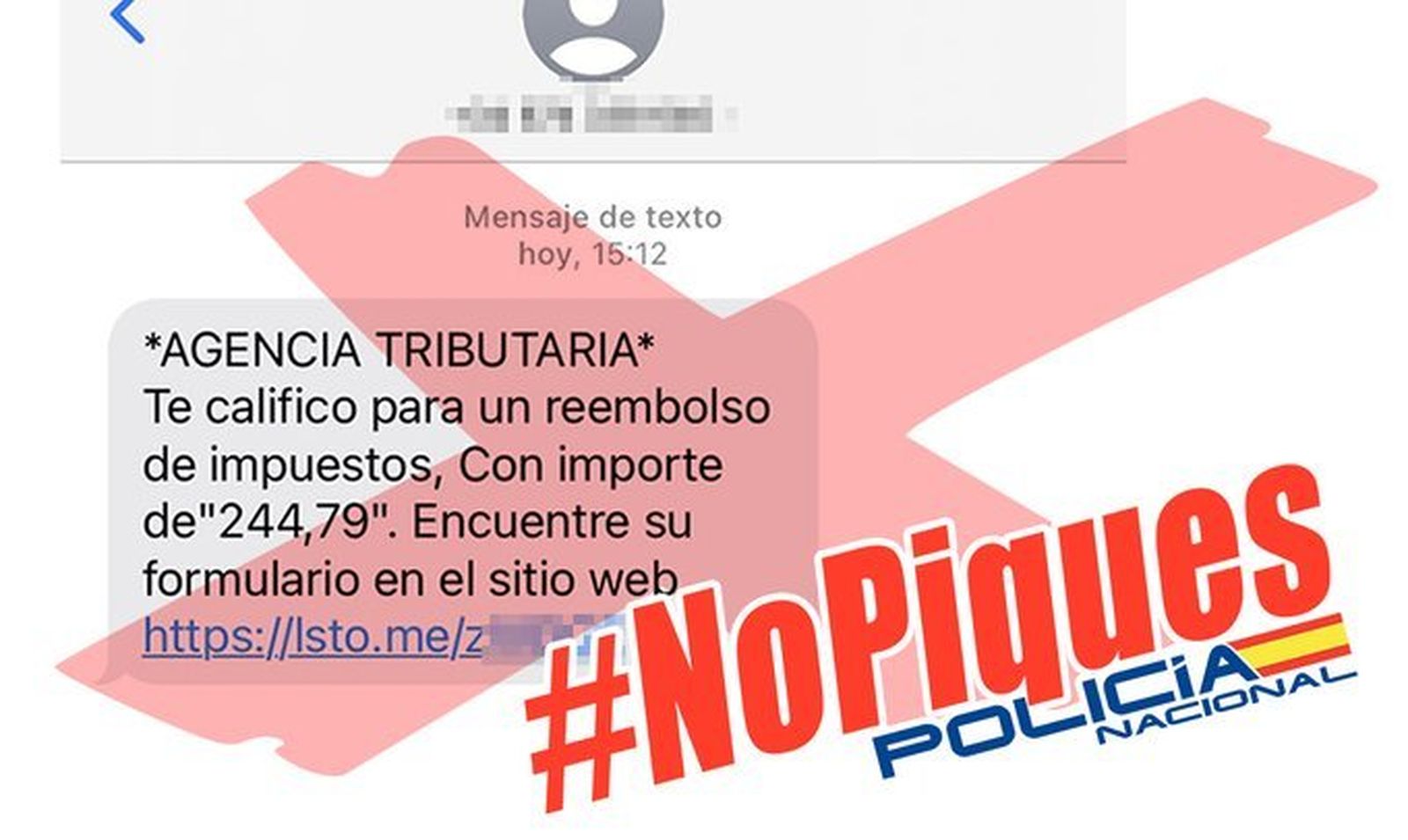 Estafa con SMS