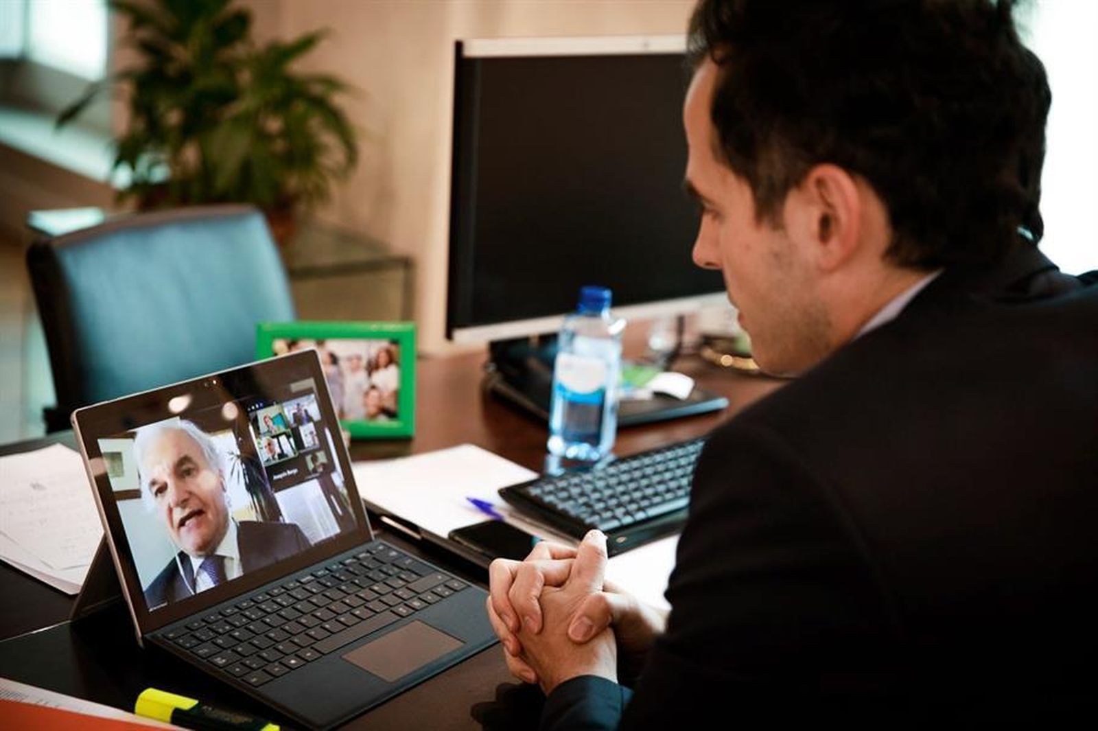 Ignacio Aguado, durante una teleconferencia