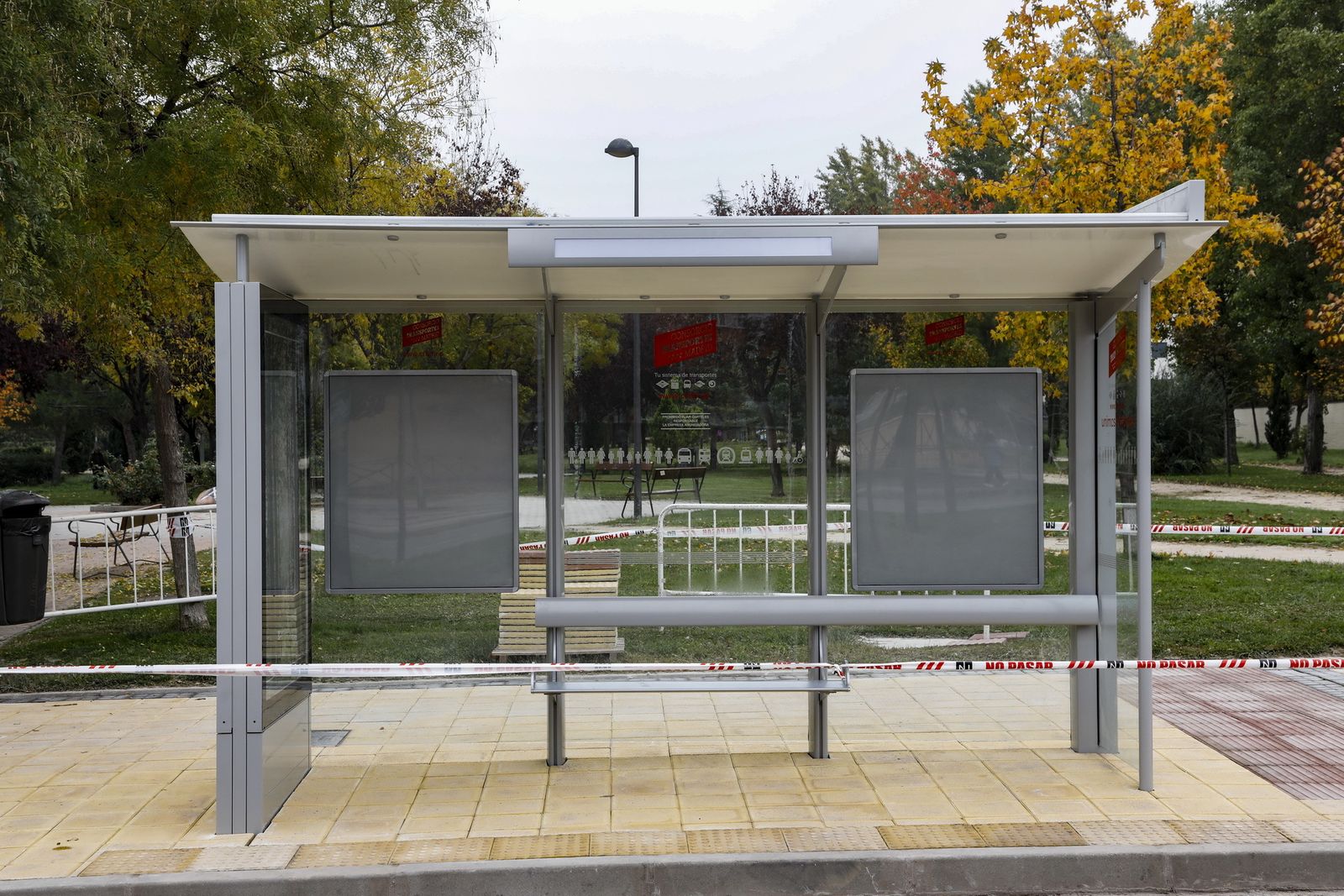 Una de las nuevas marquesinas en las paradas de autobús de Getafe
