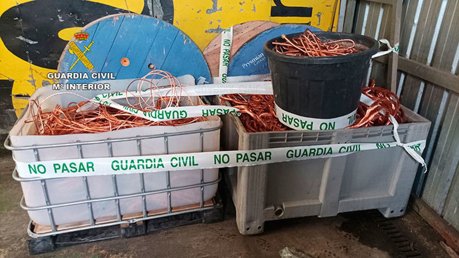 Incautación por parte de la Guardia Civil de cables de cobre robados
