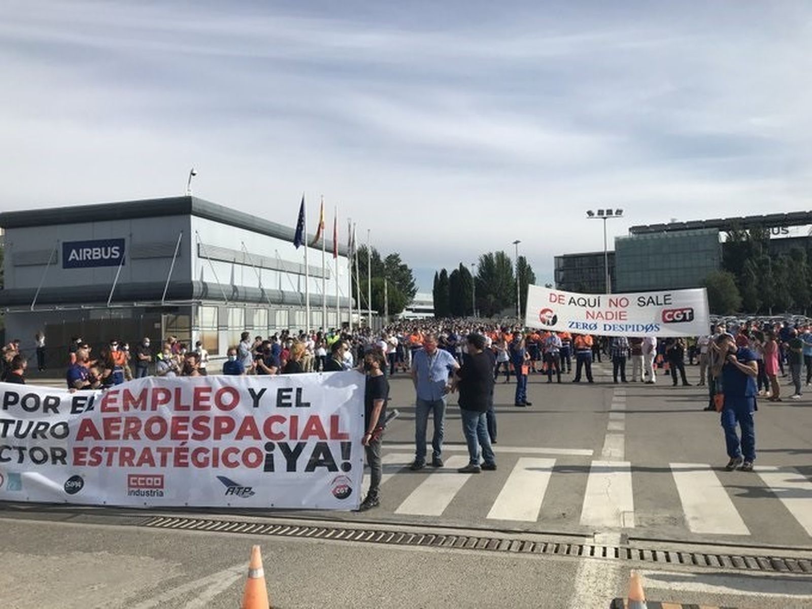 Trabajadores de Airbus de la planta de Getafe