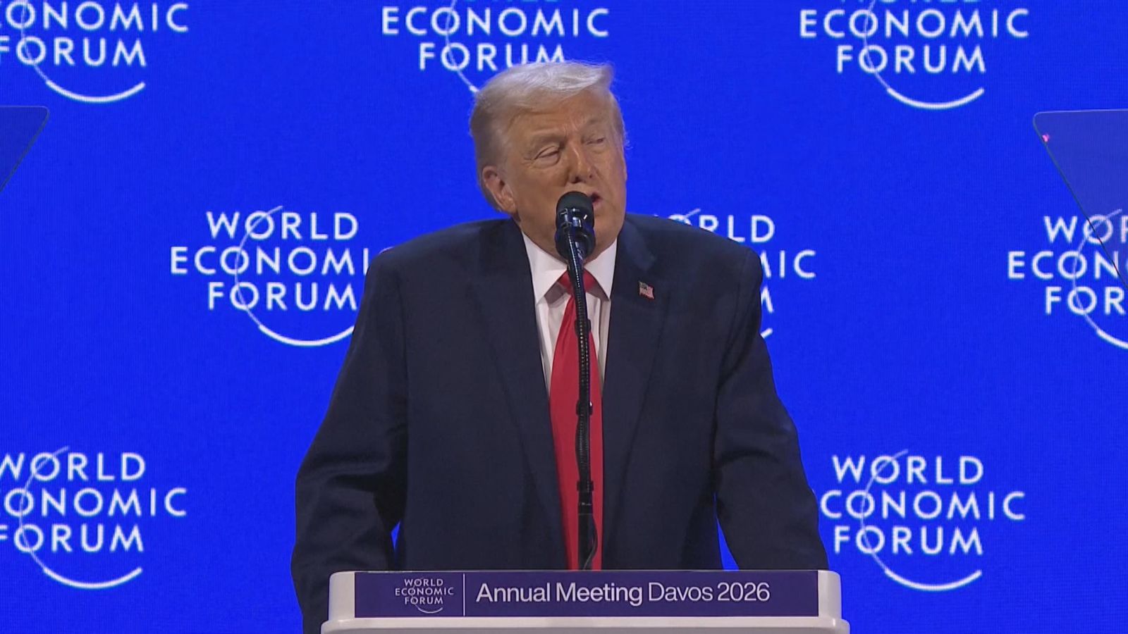 Donald Trump interviene en el Foro de Davos