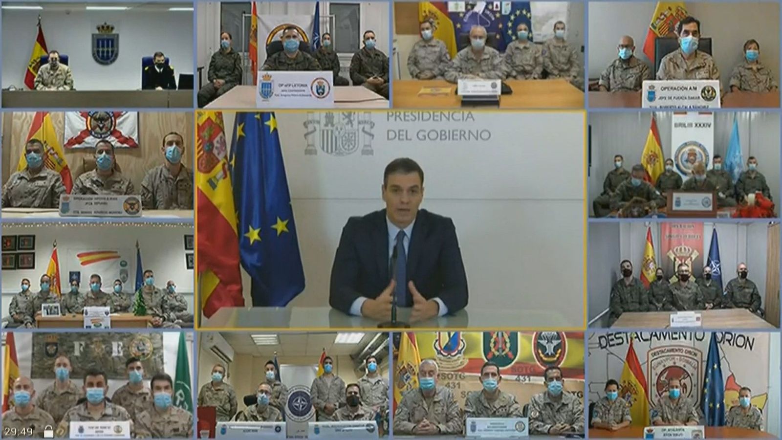 Pedro Sánchez agradece a los 9.221 militares en el extranjero su entrega y abnegación