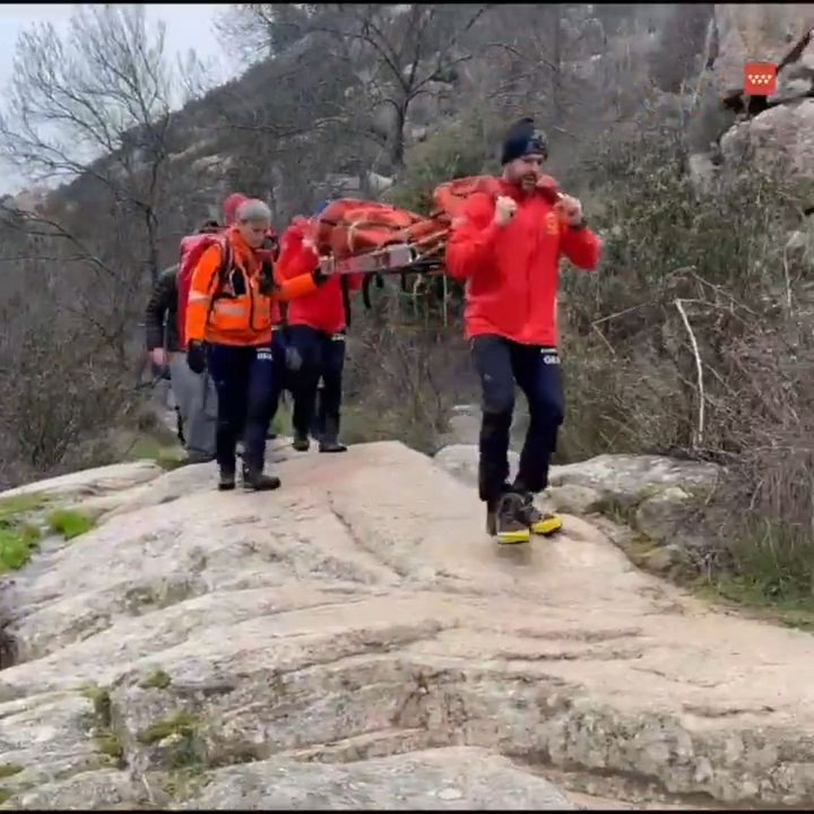 Rescate de montañistas en la sierra de Madrid