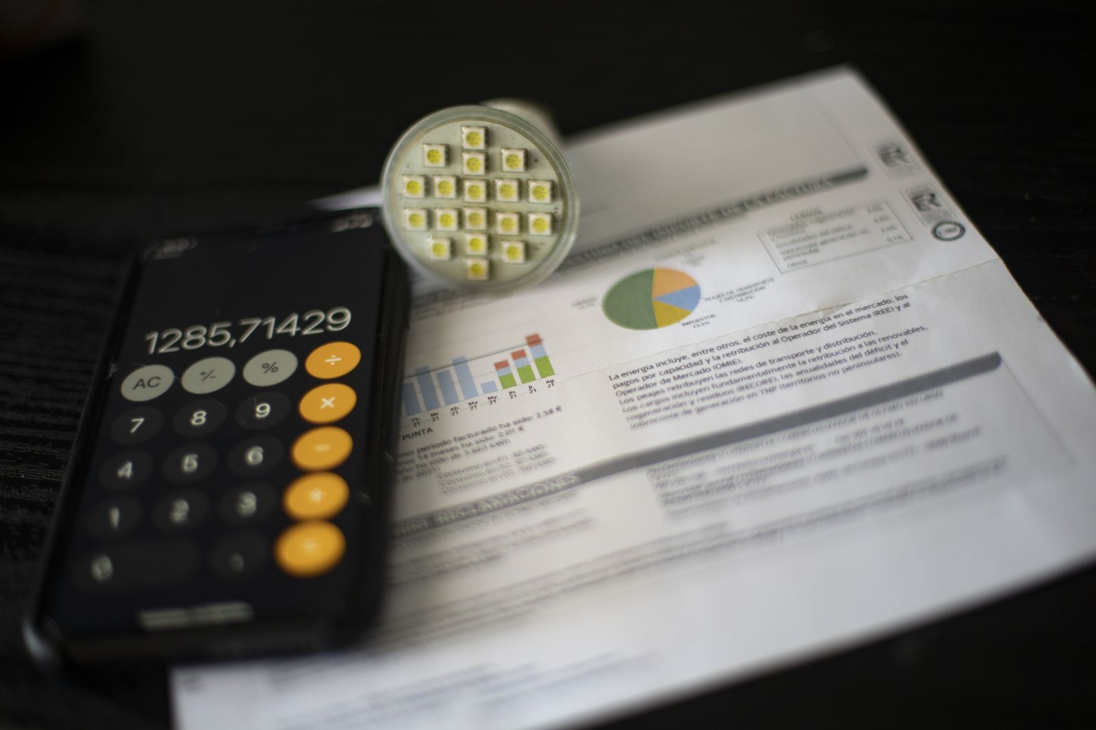 Una factura del precio de la luz