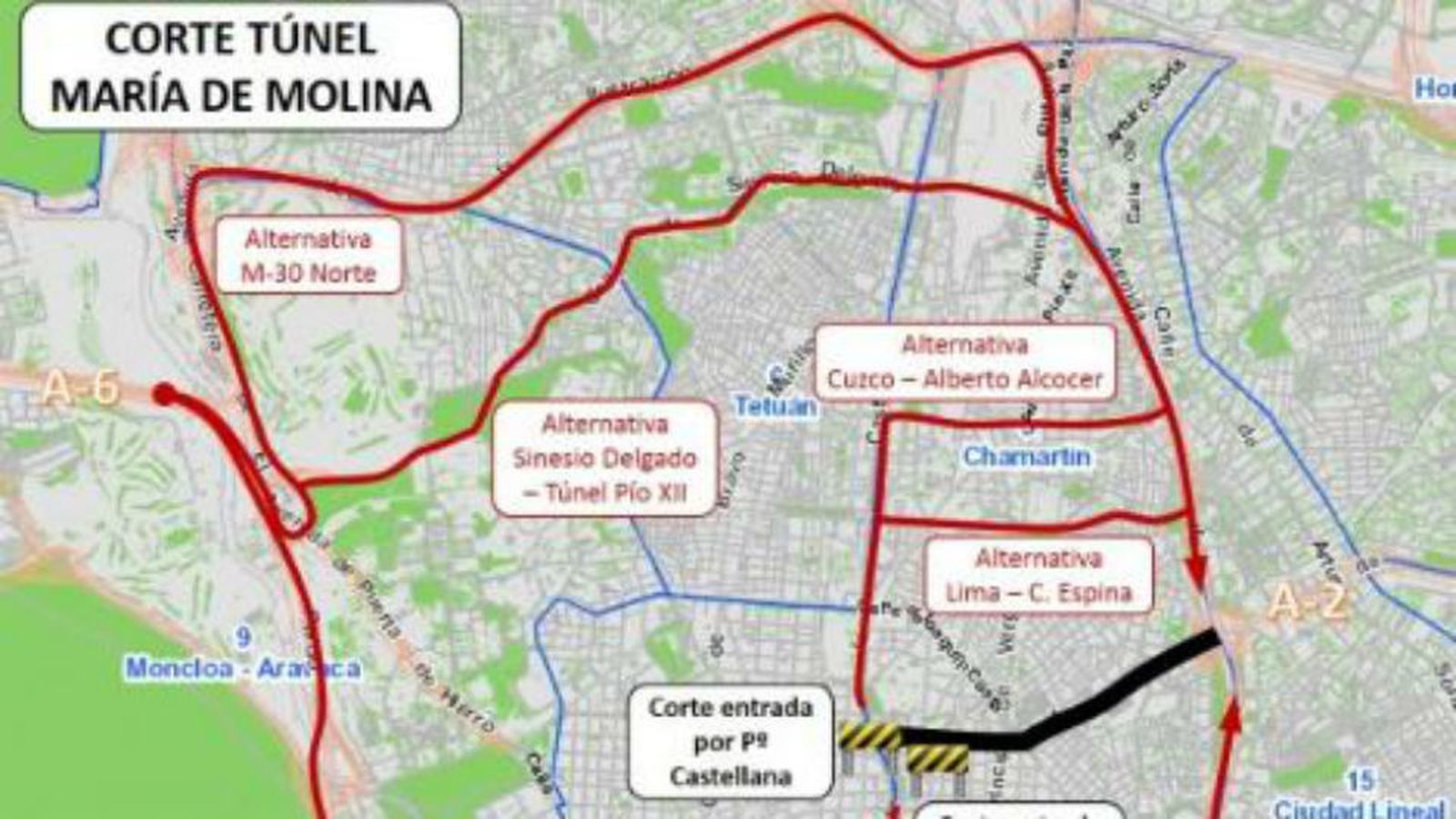 El túnel de María de Molina cerrará el próximo lunes por obras
