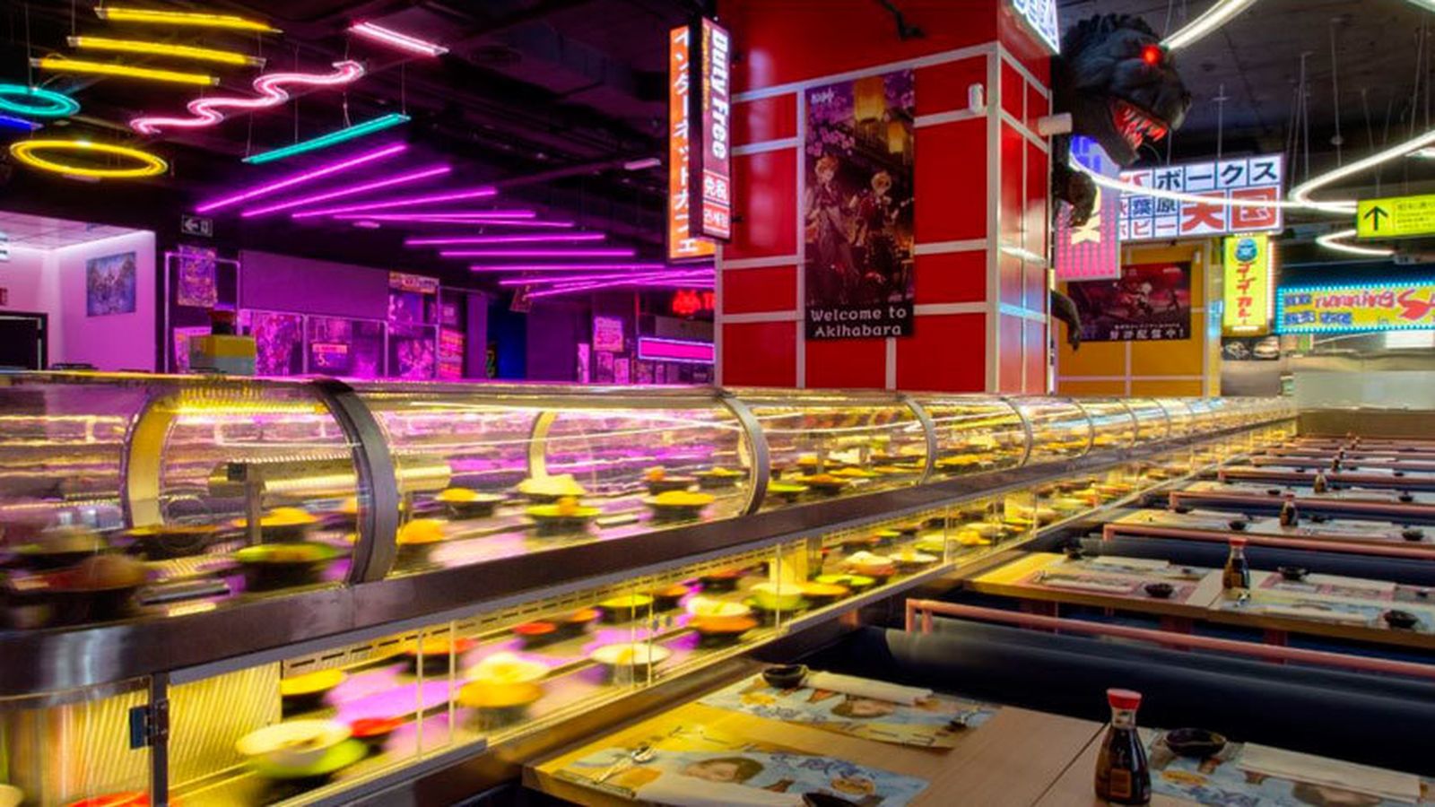 Running sushi in Akihabara