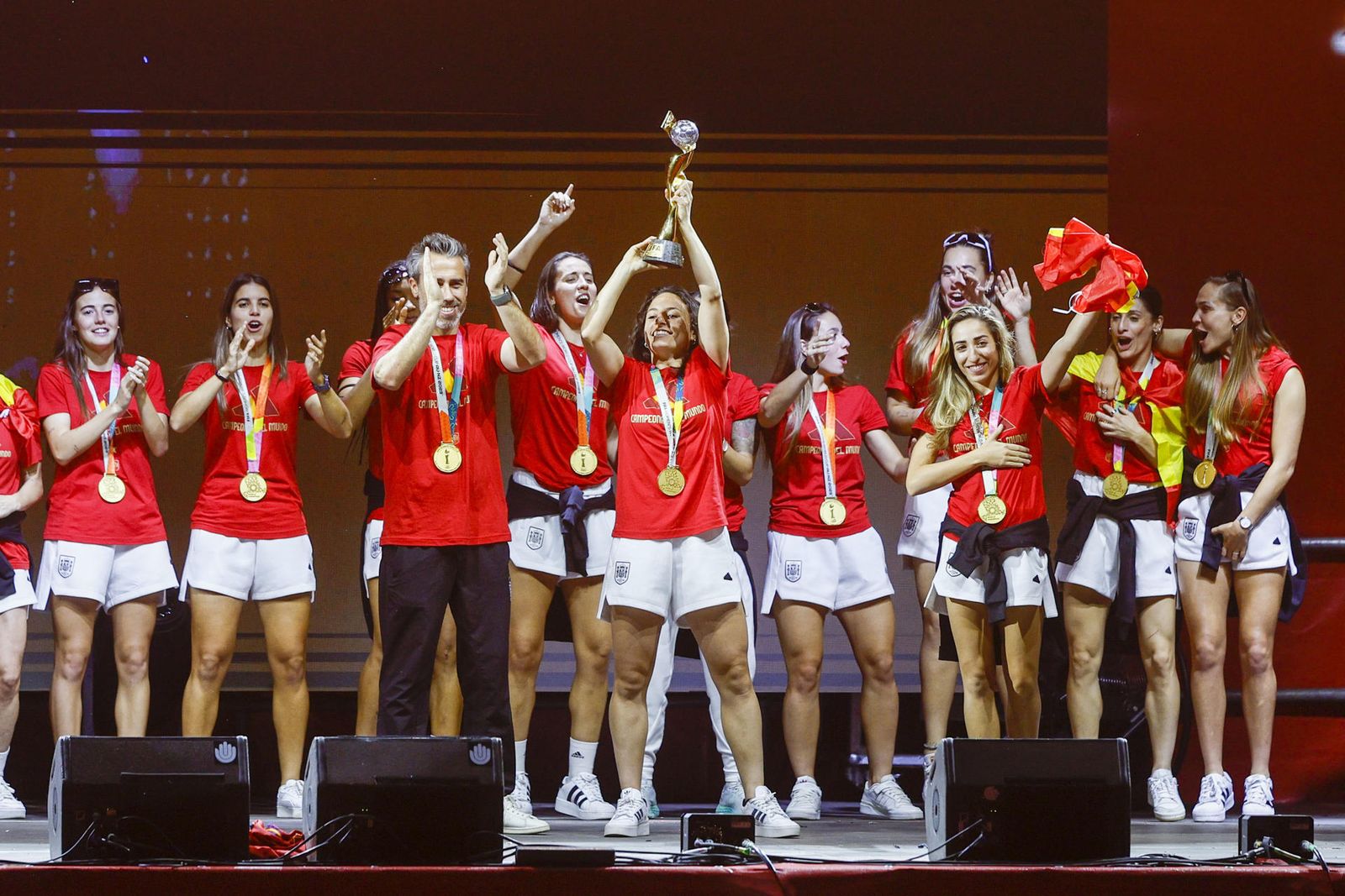 Fiesta de la Selección femenina de fútbol en Madrid tras ganar el Mundial