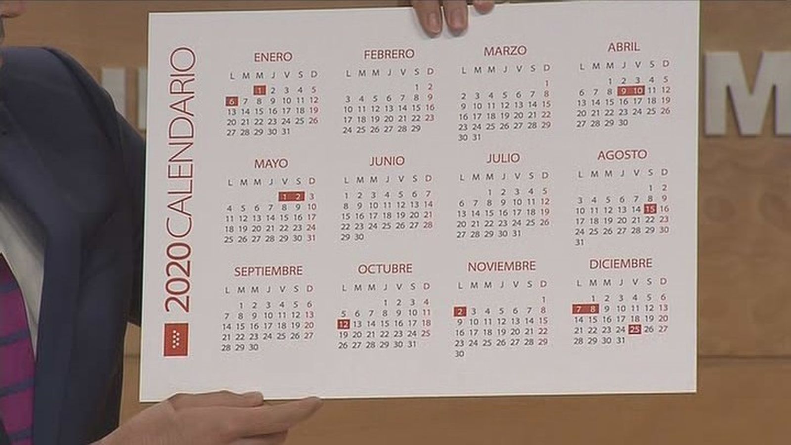 Calendario laboral en Madrid en 2020
