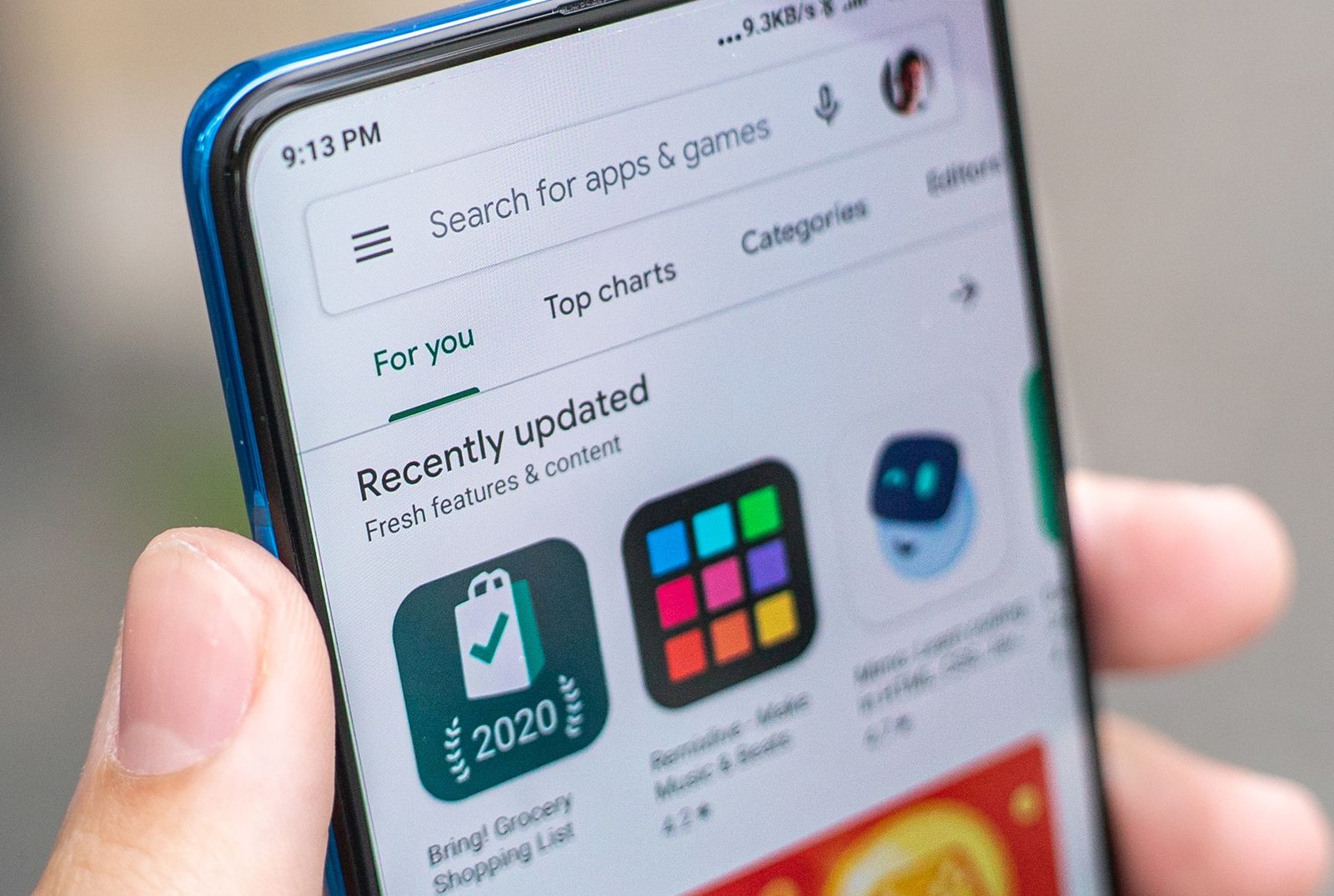 La plataforma Play Store en un móvil