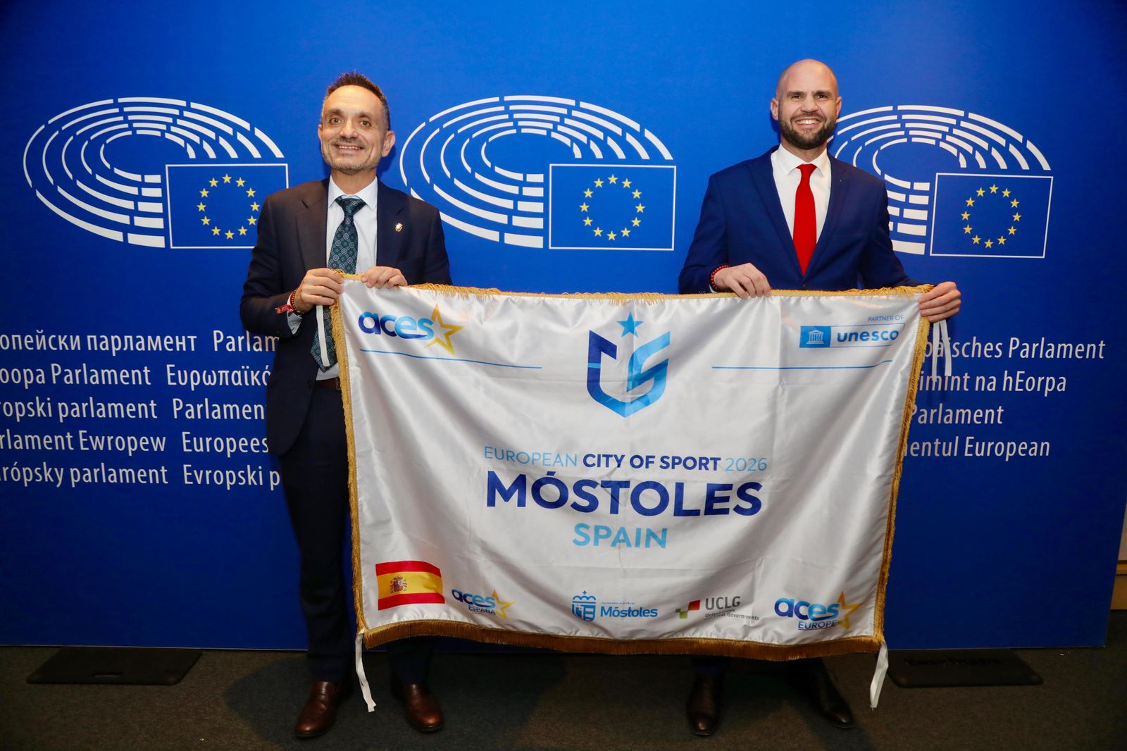 Móstoles recibe en Bruselas su designación como Ciudad Europea del Deporte 2026