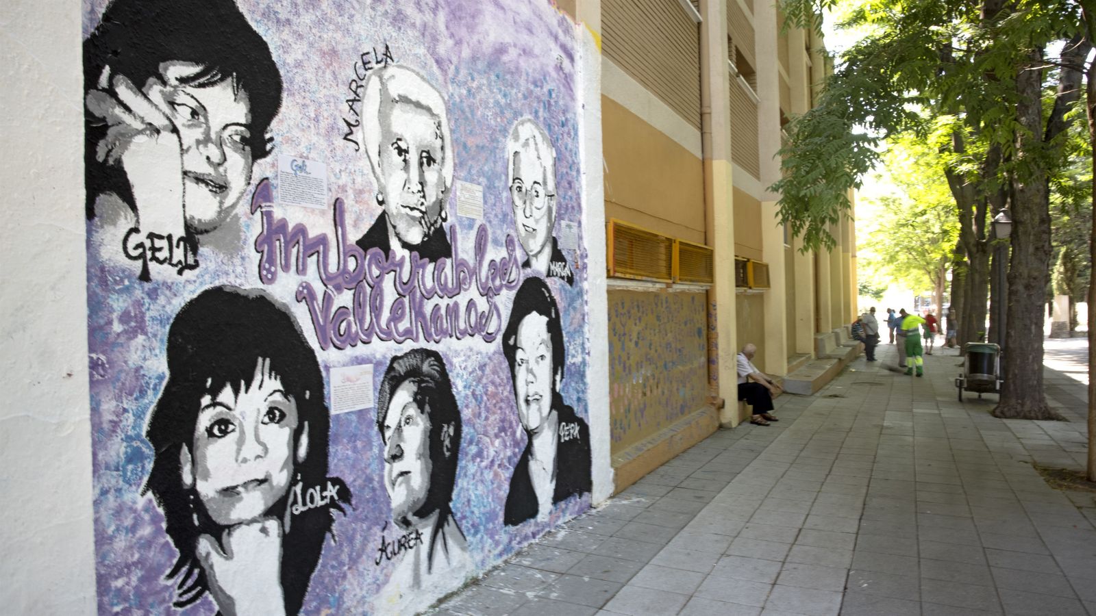 El mural feminista de Villa de Vallecas con los rostros de las seis vecinas