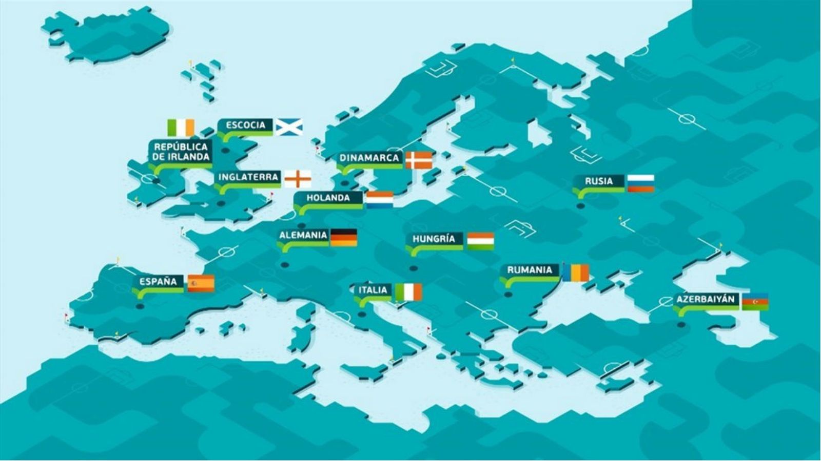Países donde se celebrará la Eurocopa 2020