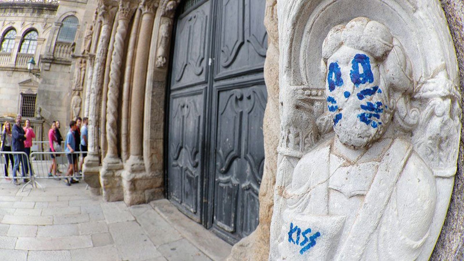 Acto vandálico en la catedral de Santiago
