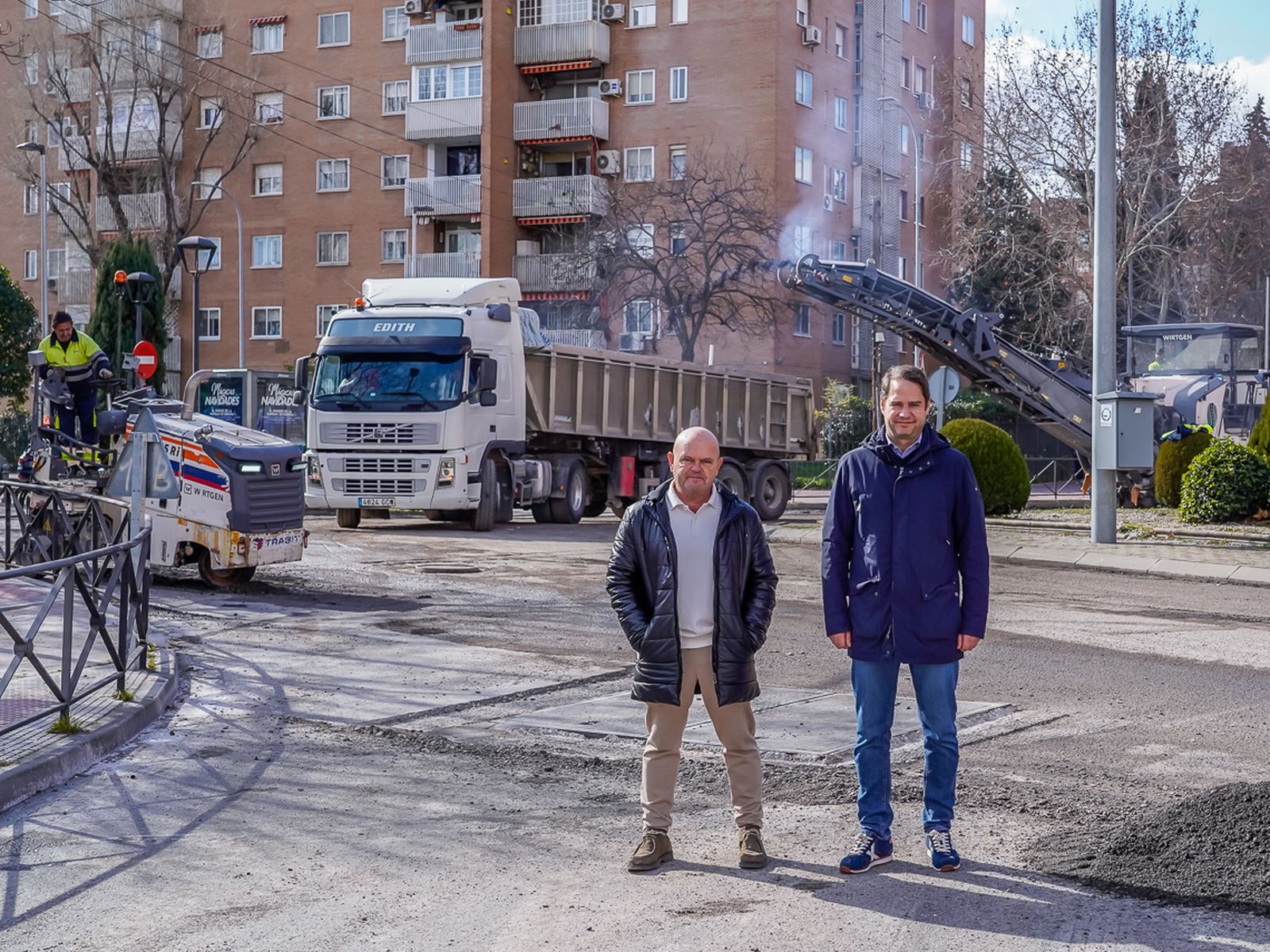 Valeriano Díaz,  concejal de Obras, e Ignacio Vázquez, alcalde de Torrejón