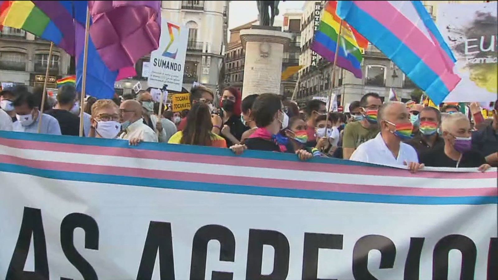 Manifestación en Sol contra la violencia homófoba