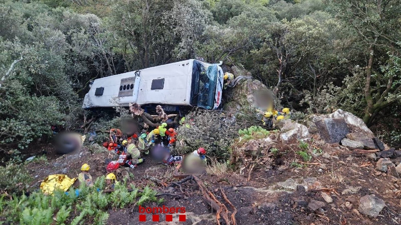 Accidente de  autobús en Fogars de Montclús (Barcelona)