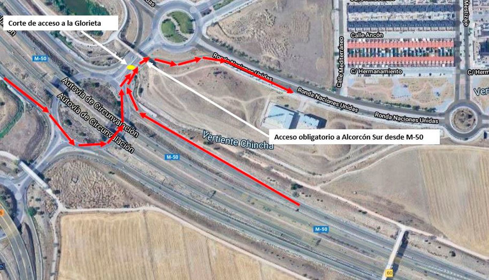 Cortes por las obras en la Ronda de la Naciones