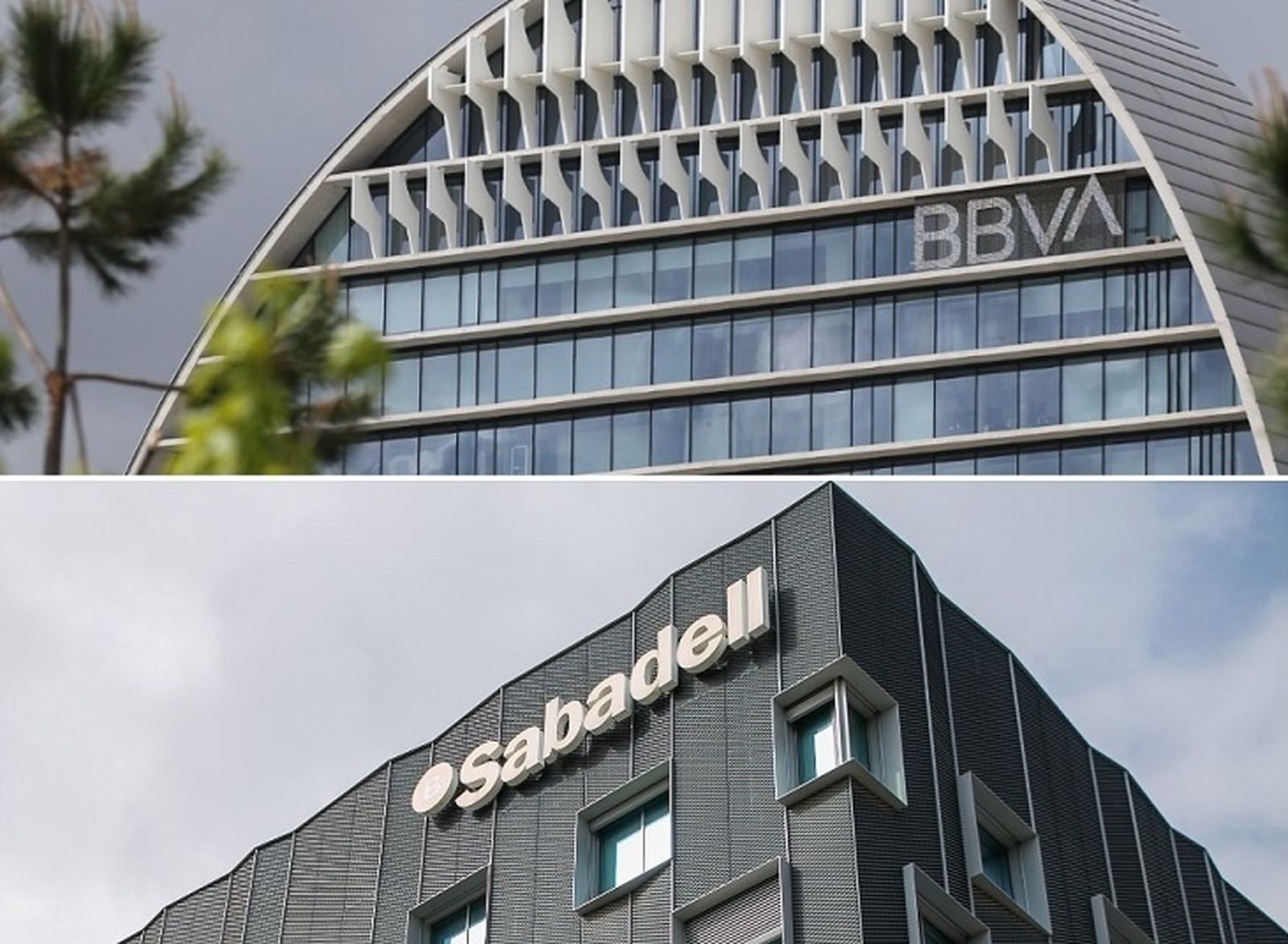 Sedes de BBVA y Banco Sabadell