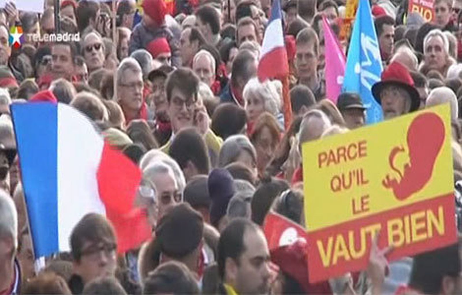 Manifestación contra el aborto en París