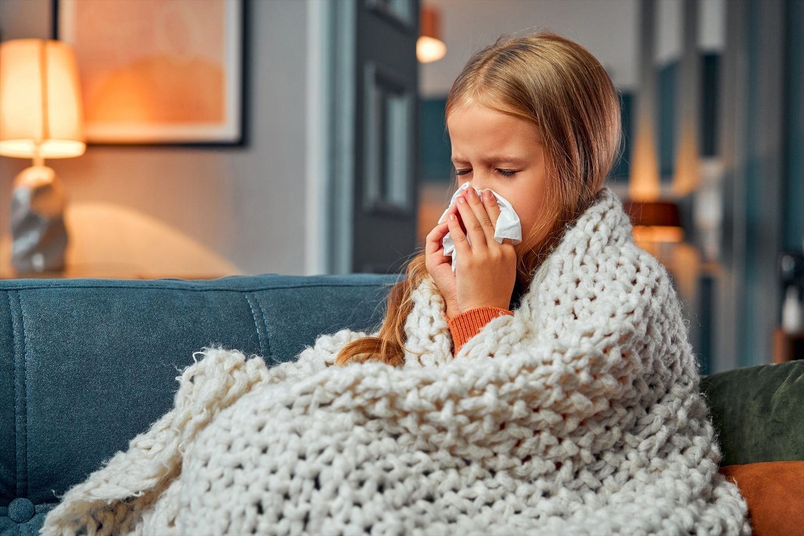 Niña con gripe