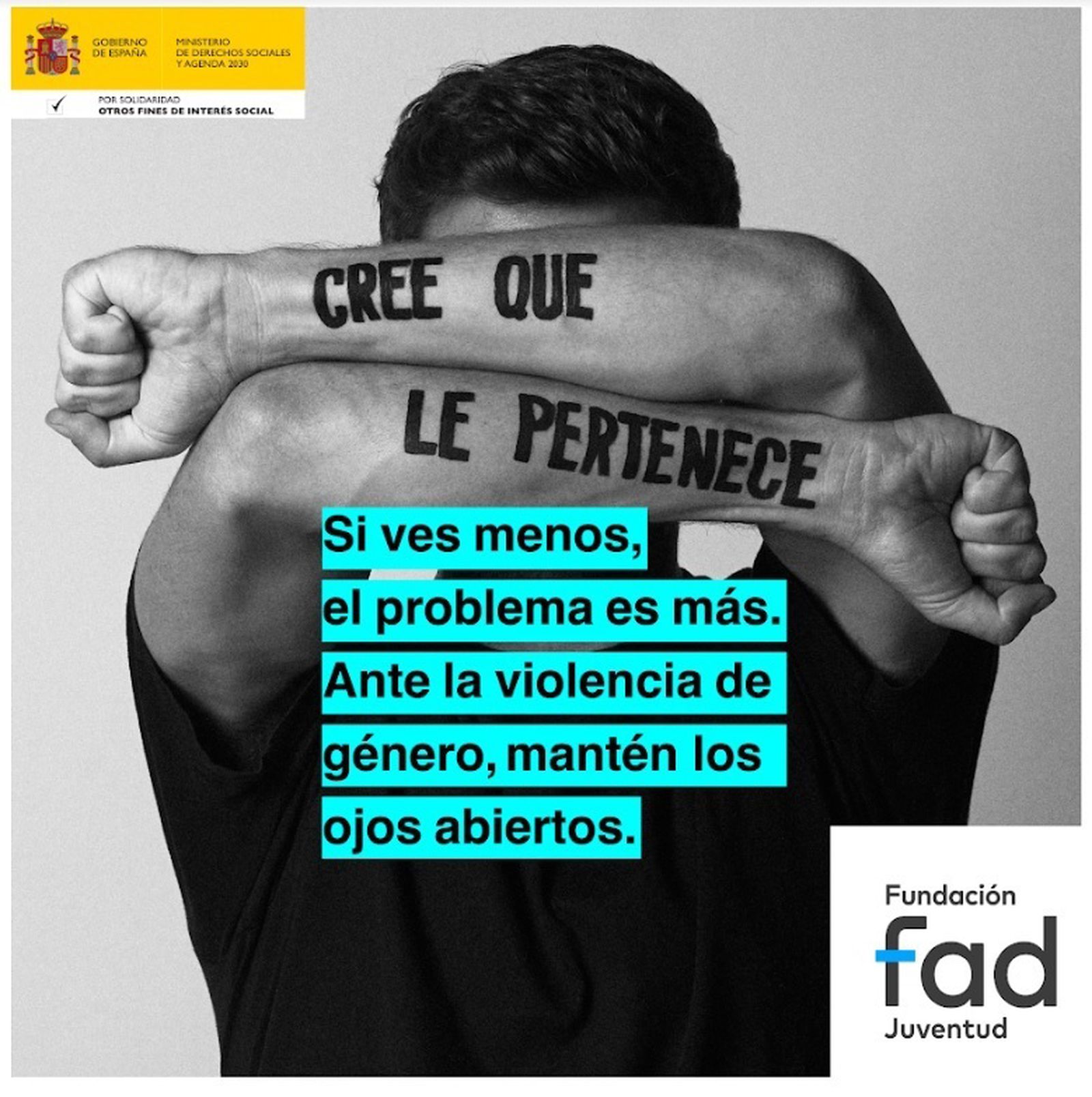 No cerrar los ojos a la violencia de género, la nueva campaña de Fad Juventud para los jóvenes