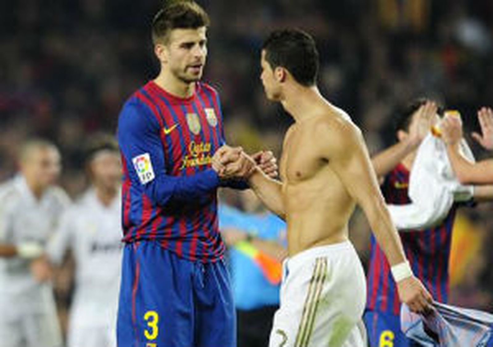 Piqué y Cristiano Ronaldo