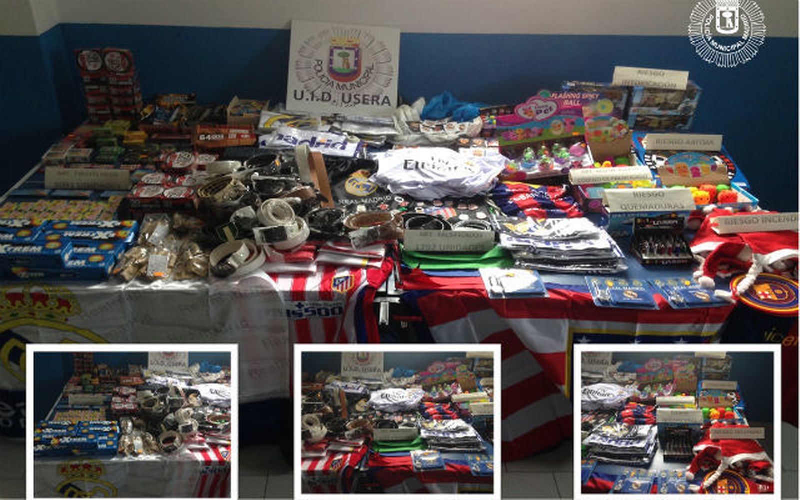 La Policía Municipal se incauta de 100 artículos peligrosos, 1.800 falsificados y más de 8.000 pirotécnicos