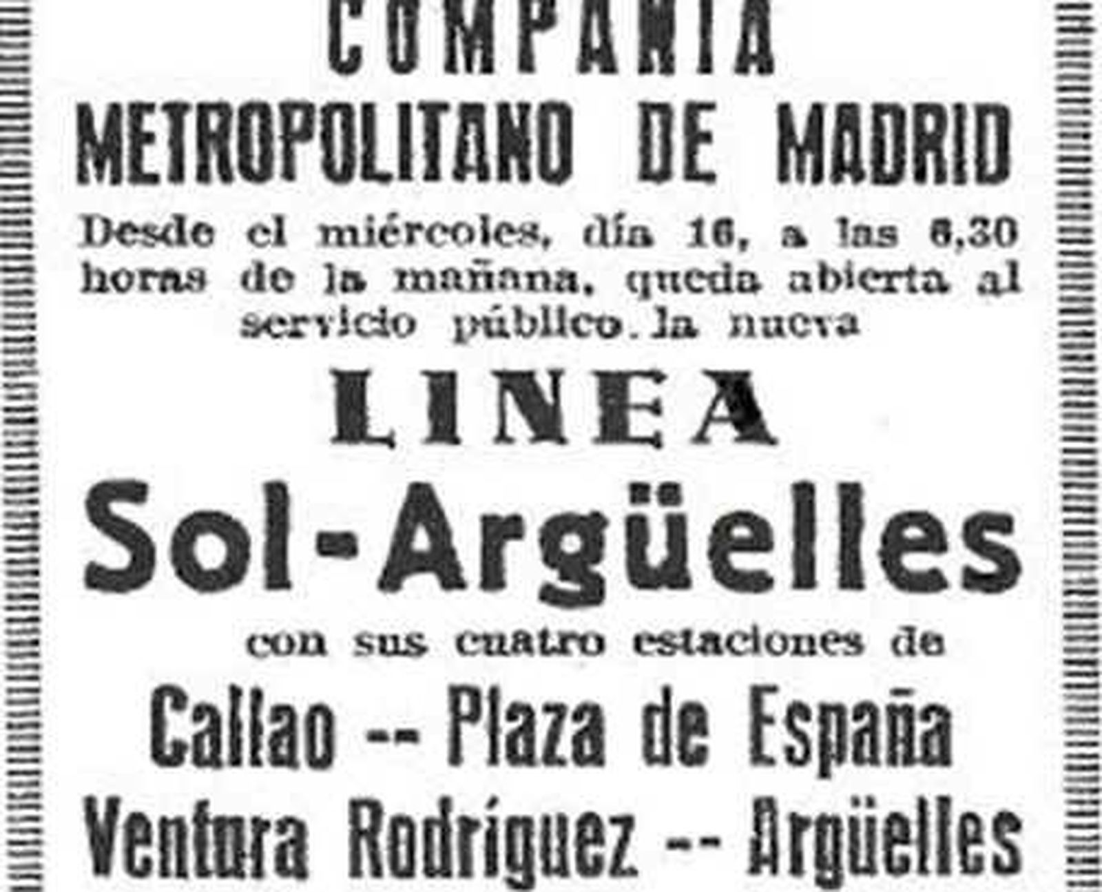 El tramo Sol-Argüelles de la línea 3 de Metro cumple 70 años