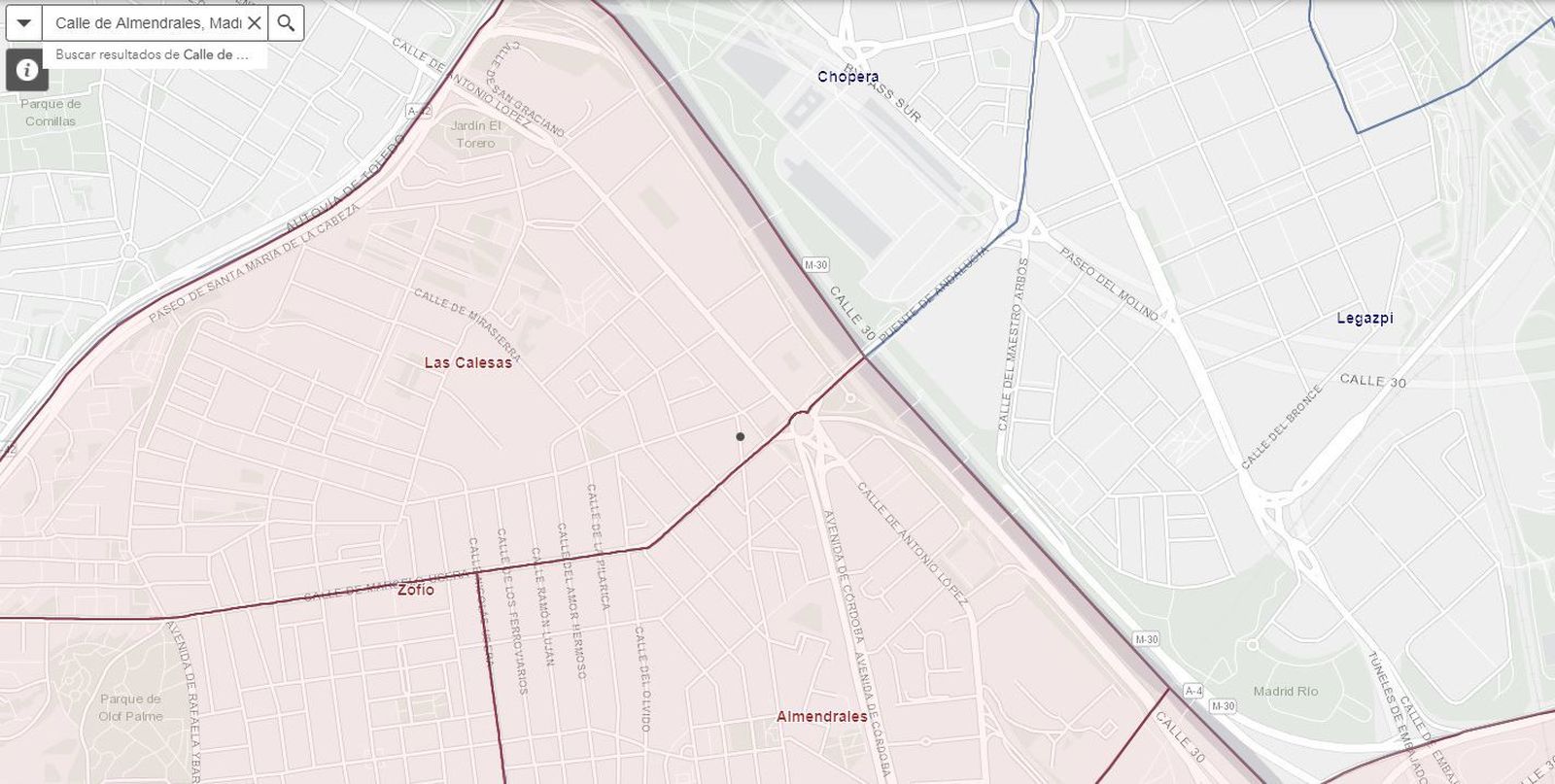 Mapa interactivo de la Comunidad de Madrid de las zonas con restricciones