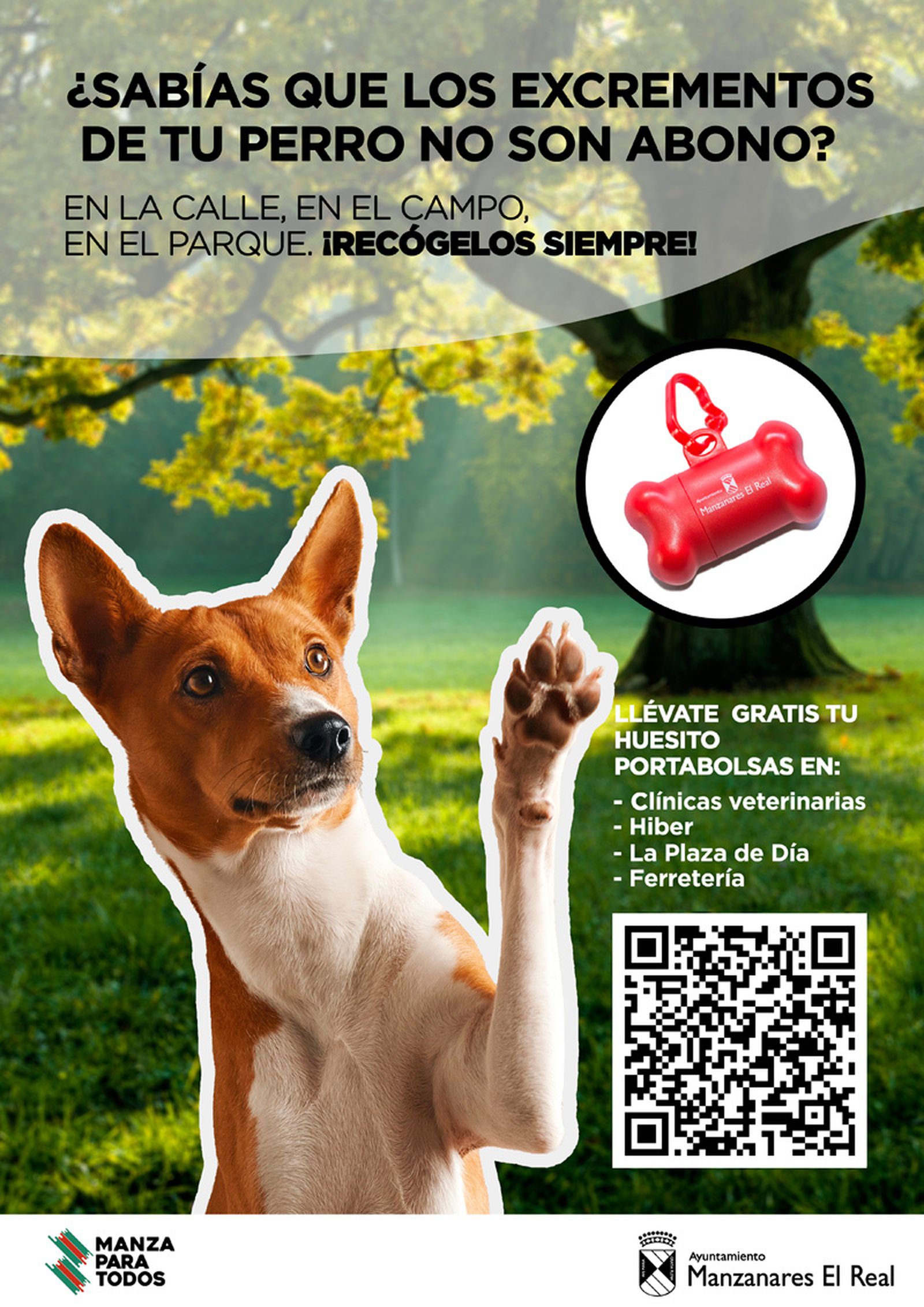 Cartel de la iniciativa de salud pública en Manzanares el Real