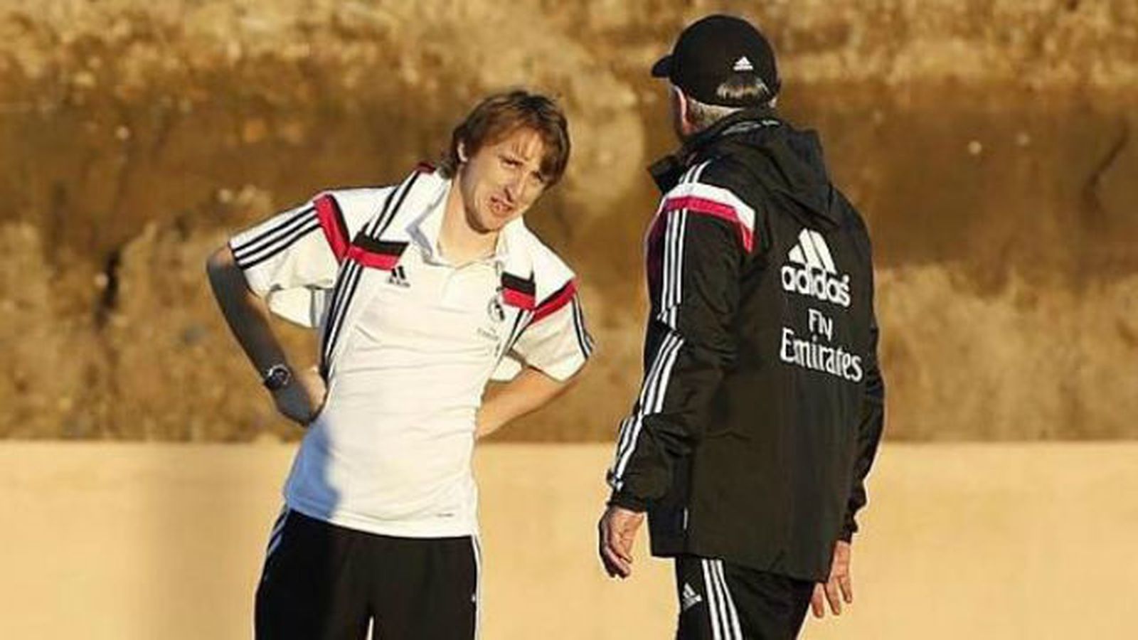 Luka Modric y Carlo Ancelotti