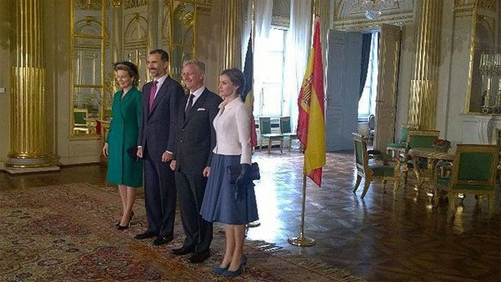 Felipe y Matilde de Bélgica dan la bienvenida a Bruselas a los Reyes de España