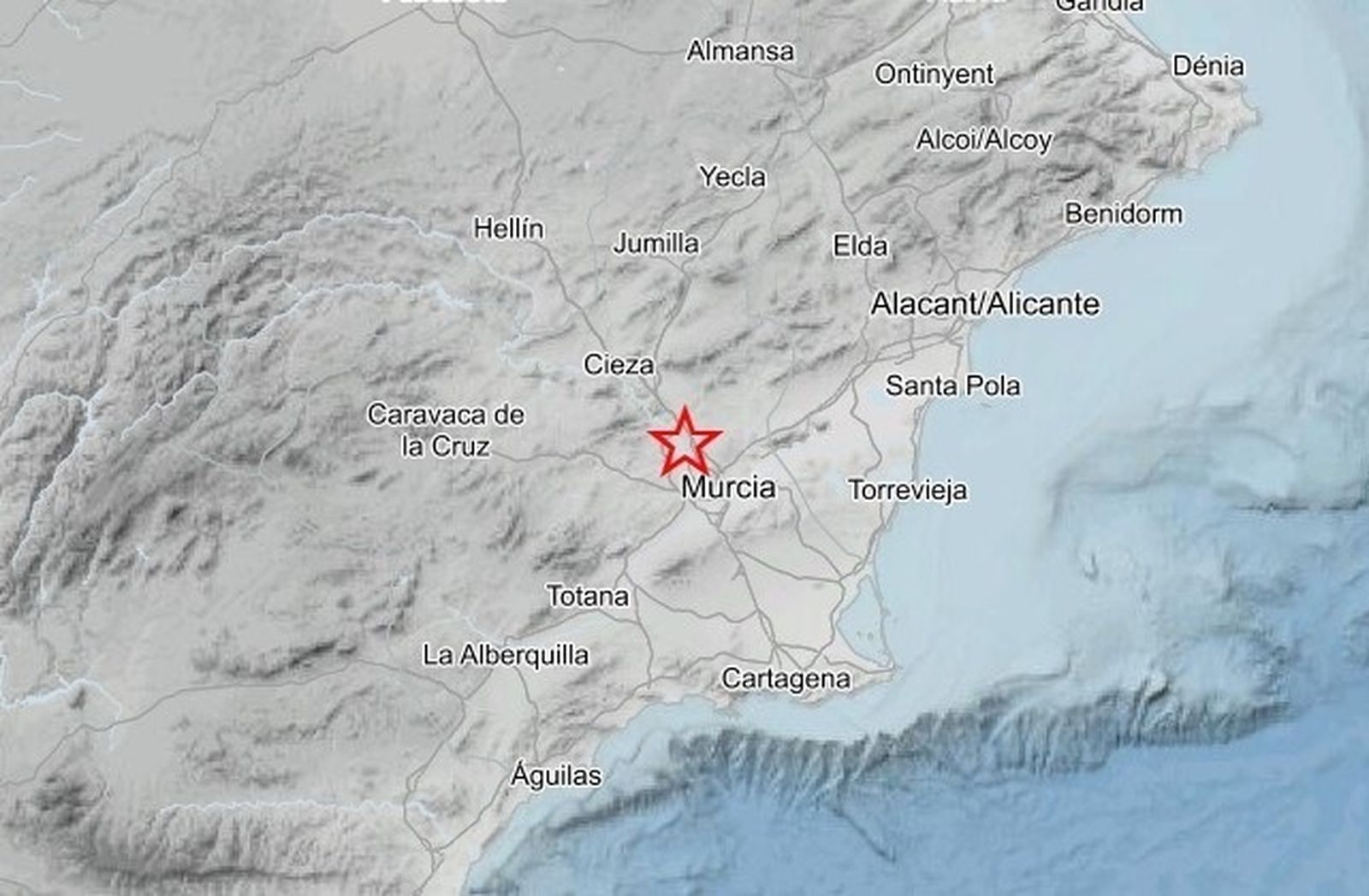 Lugar del origen del terremoto